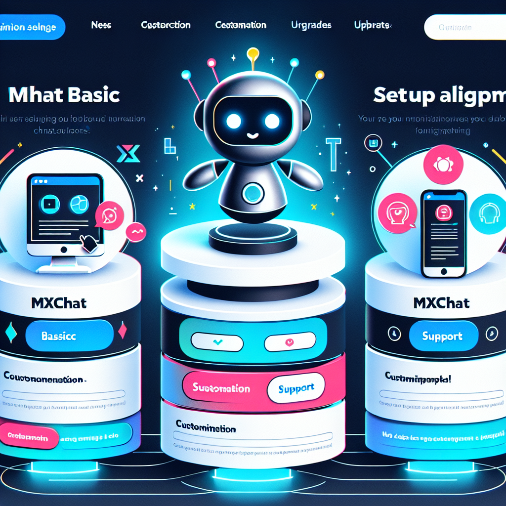 Illustration of a whimsical chatbot interface with different service levels represented as stacked layers.