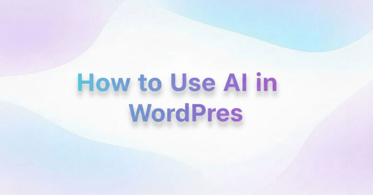 How to use AI in WordPress