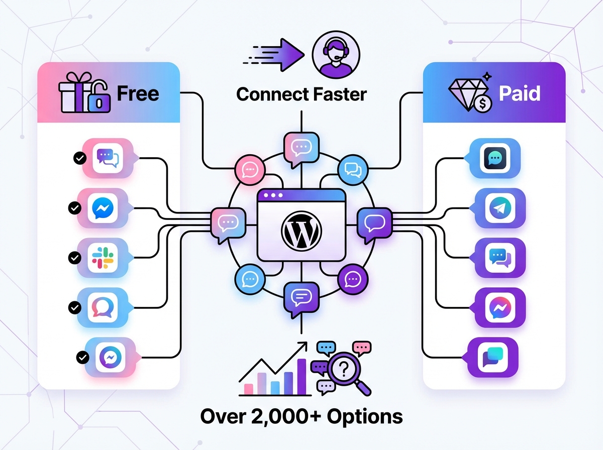 Illustration for: 11 Best Live Chat Plugins for WordPress 2025 (Paid & Free)