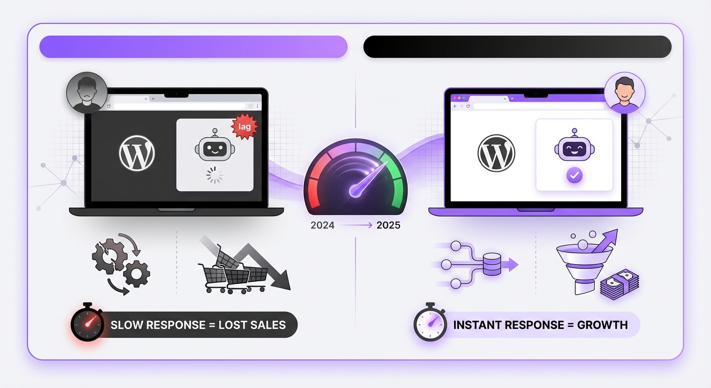 Illustration for: Why Chatbot Performance Matters for Your WordPress Site in 2025