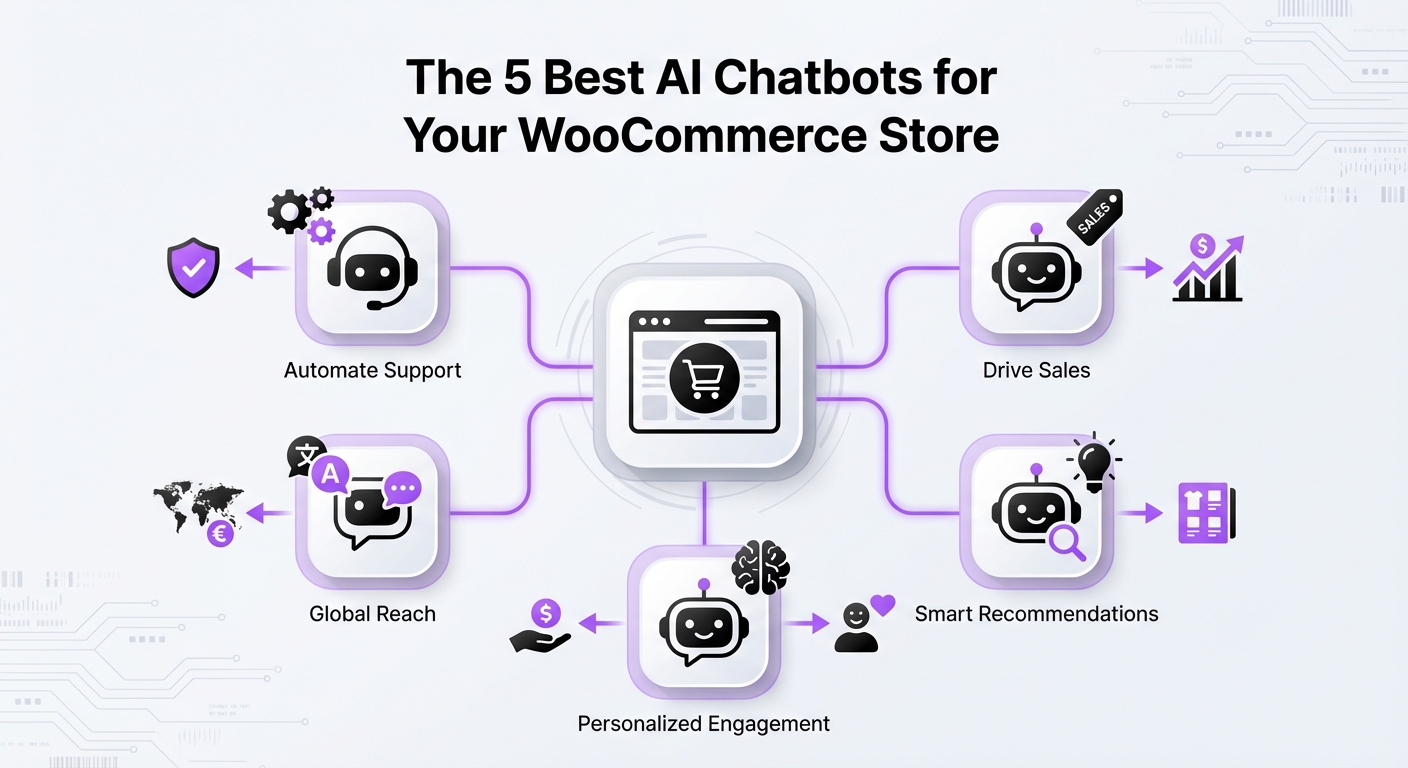 Illustration for: The 5 Best AI Chatbots for Your WooCommerce Store
