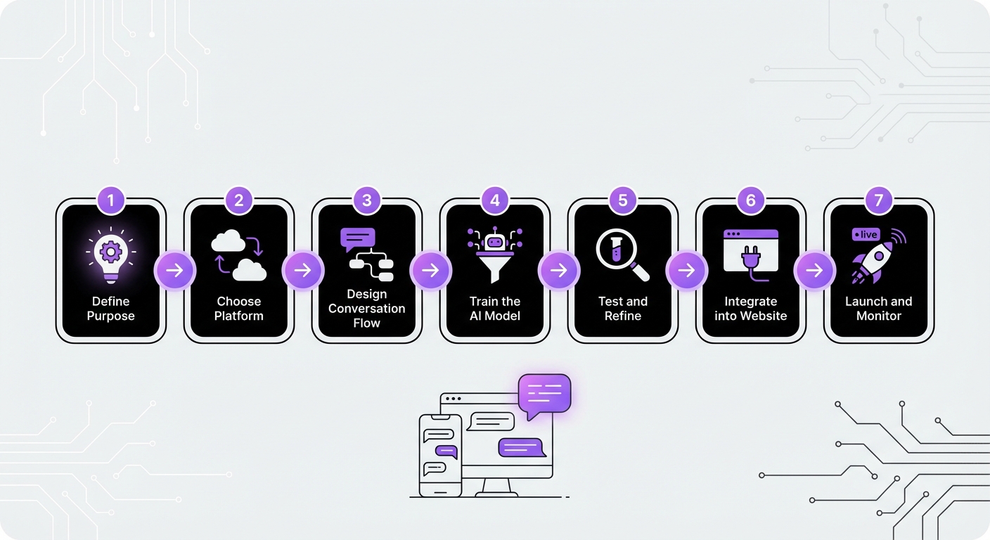 Illustration for: A Step-by-Step Guide to Creating Your First Chatbot