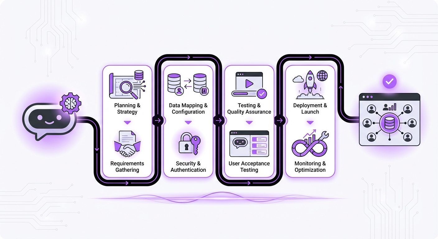 Illustration for: A Step-by-Step Guide to Chatbot-CRM Integration