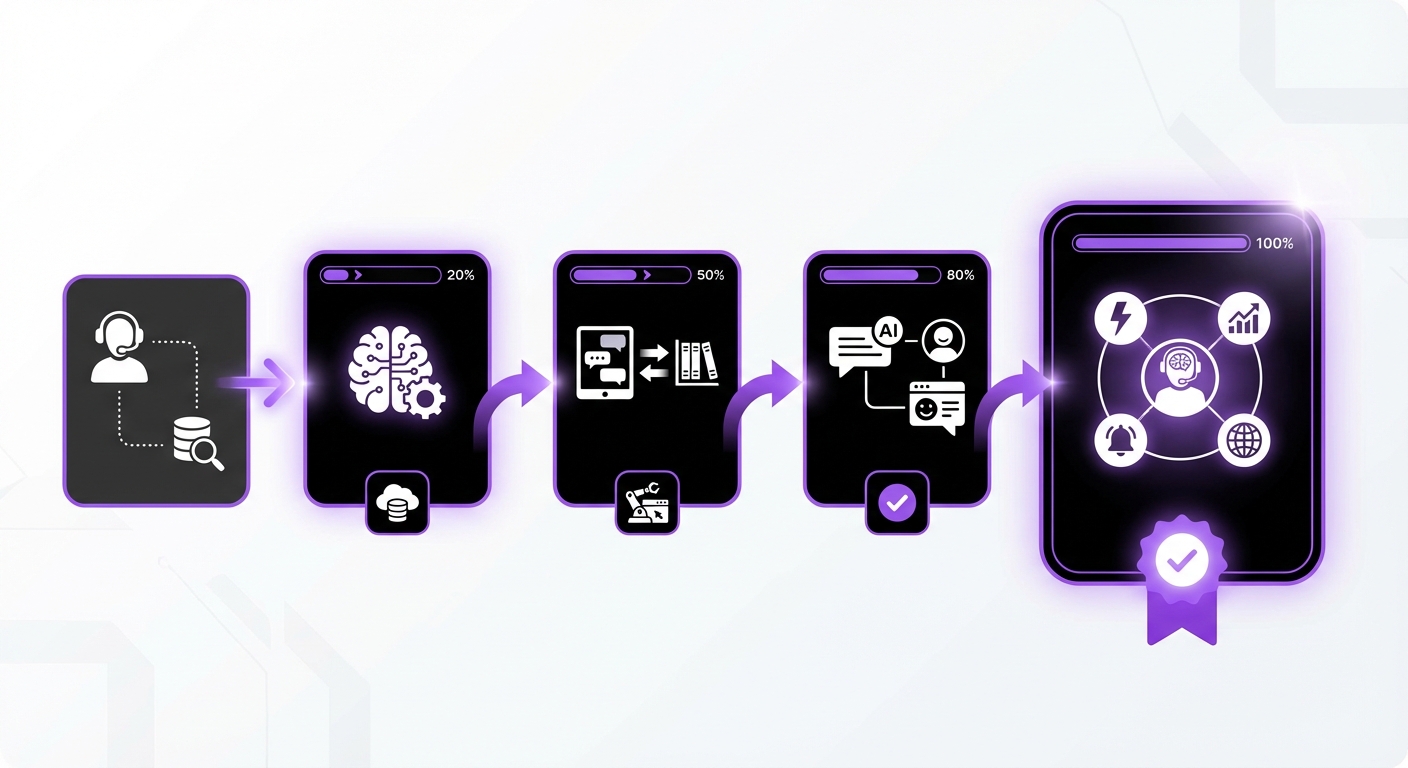 Illustration for: A Step-by-Step Guide to Implementing AI in Customer Support