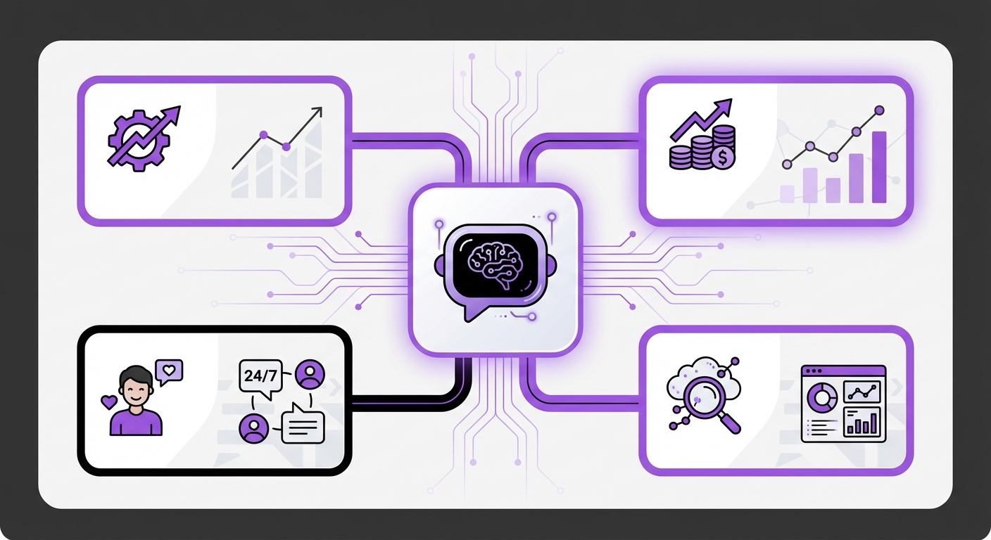Illustration for: Key Takeaways: The Business Impact of Chatbots